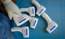 Des thermomètres utilisés pour les malades d'Ebola en Ouganda, le 12 décembre 2018 à Mpondwe en Ouganda