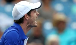 L?Ecossais Andy Murray face au Français Richard Gasquet lors du 1er tour du tournoi de Cincinnati, le 12 août 2019