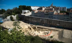 Une carrière grecque datant du Ve siècle av JC et qui va être en partie classée Monuments historiques, à Marseille (Bouches-du-Rhône), le 28 juin 2017