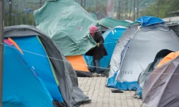 Des réfugiés dans un camp le 4 mai 2016 à Idomeni en GrÚce
