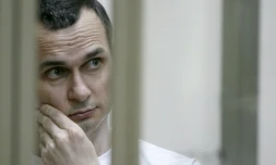 Le réalisateur ukrainien Oleg Sentsov lors de son procès en Russie le 21 juillet 2015.