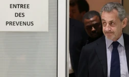 Nicolas Sarkozy au tribunal à Paris lors de son procès pour financement illégal de campagne, le 27 mars 2025