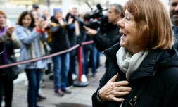 Gisèle Pelicot (d) arrive au tribunal d'Avignon, le 20 novembre 2024