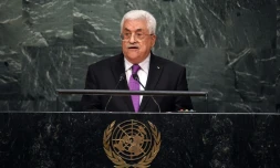 Le président palestinien Mahmoud Abbas à la tribune de l'ONU à New York, le 30 septembre 2015