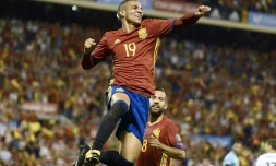 L'attaquant espagnol Rodrigo Moreno a idéalement lancé la "Roja" contre l'Albanie à Alicante, dans les éliminatoires du Mondial, le 6 octobre 2017 