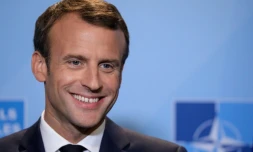 Le président de la République, Emmanuel Macron, lors d'une conférence de presse à Bruxelles, le 12 juillet 2018