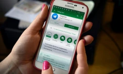 La messagerie Telegram sur un smartphone Ă  Moscou, le 6 avril 2018
