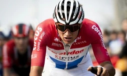 Le Néerlandais Mathieu van der Poel lors du Tour des Flandres, de Anvers à Audenarde, en Belgique, le 7 avril 2019