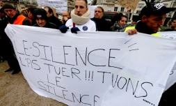 "Le silence l'a tué, tuons le silence" manifestation pour Tony, trois ans, battu à mort par son beau-pÚre, à Reims, le 19 décembre 2016