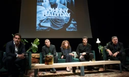 Depuis la gauche Sébastien Farran, Bertrand Lamblot, Marie-Helene Chassagne, Yodelice et Thierry Chassagne lors du conférence de presse à Paris, le 15 octobre 2018