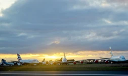 Des avions de British Airways parqués sur le tarmac à l'aéroport de Chùteauroux-Deols fin octobre 2020 en raison des conséquences économiques de la crise sanitaire