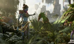 Capture d'écran fournie par Ubisoft d'un extrait du prochain jeu vidéo basé sur le film Avatar, de James Cameron, baptisé "Avatar: Frontiers of Pandora" et présenté lors du salon du jeu vidéo E3 samedi