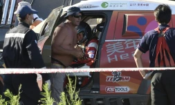 Meiling Guo au volant de la voiture N.360, après une sortie de route le 2 janvier 2016 à Buenos Aires