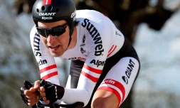 L'Autrichien Georg Preidler lors du prologne de Paris-Nice 2016, un contre-la-montre de 6,1 km, à Conflans-Sainte-Honorine, le 6 mars 2016   