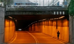 Une rue habituellement animĂ©e de Quito est vide le 10 janvier 2024, l'Ăquateur est en Ă©tat d'urgence