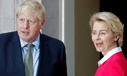 Le Premier ministre britannique Boris Johnson et la présidente de la Commission européenne Ursula von der Leyen, le 8 janvier 2020 à Londres