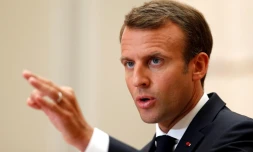 Le président Emmanuel Macron lors d'une conférence de presse à l'Elysée le 23 juin 2018 à Paris