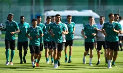 L'équipe d'Allemagne à l'entraînement, le 15 juin 2018 à Vatutinki près de Moscou