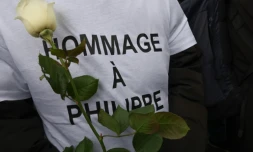 Marche blanche en hommage Ă Philippe, victime d'une agression mortelle, le 19 avril 2024 Ă Grande-Synthe, dans le Nord