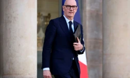 Le ministre de l'Economie et des Finances Roland Lescure à la sortie de l'Elysée, le 28 octobre 2026 à Paris