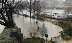 Les bords de la Seine inondés le 22 janvier 2018 à Paris