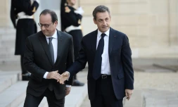 François Hollande reçoit NIcolas Sarkozy à l'Elysée, le 15 novembre 2015