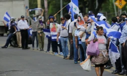 Des manifestants ont manifesté le 30 août 2018 à Managua pour demander la libération de prisonniers politiques