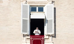 Le pape François s'exprime à l'issue de la prière de l'Angelus, le 1er janvier 2022 au Vatican