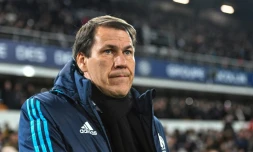 L'entraîneur de l'OM Rudi Garcia lors du match à Montpellier, le 3 décembre 2017