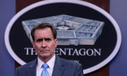 Le porte-parole du pentagone, John Kirby, durant un point de presse à Washington, le 1er février 2022 