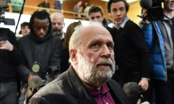 L'ex-prêtre Bernard Preynat le 13 janvier 2020 à l'ouverture de son procès à Lyon