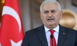 Le Premier ministre turc Binali Yildirim lors d'une conférence de presse à Ankara, le 16 juillet 2016