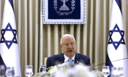Le président israélien Reuven Rivlin à l'ouverture de consultations avec les partis politiques, le 22 septembre 2019 à Jérusalem