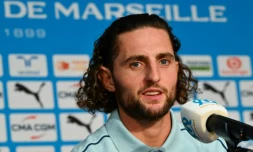 La recrue de l'OM, le milieu de terrain Adrien Rabiot, lors de sa présentaiton devant la presse, le 18 septembre 2024 à Marseille