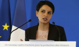 La ministre de l'Education nationale Najat Vallaud-Belkacem le 22 avril 2016 à Paris