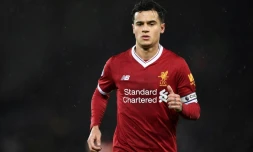 Le Brésilien de Liverpool Philippe Coutinho lors d'un match contre West Bromwich le 13 décembre 2017