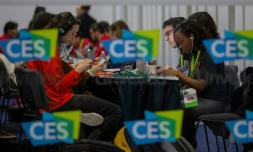 La salle de presse du CES Ă  Las Vegas, le 6 janvier 2019