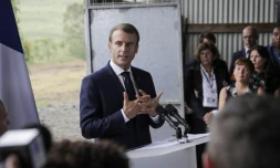 Le président Emmanuel Macron à Morne-Rouge, en Martinique, lors de son déplacement aux Antilles, le 27 septembre 2018
