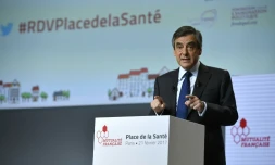 Le candidat du parti Les Républicains à la présidentielle François Fillon le 21 février 2017 au Palais Brongiart à Paris