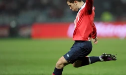 La star belge Eden Hazard, sous le maillot de Lille, lors d'un match de Ligue 1 contre Valenciennes à Villeneuve-d'Ascq, le 18 mars 2012 