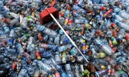 Récupération de bouteilles en plastique dans une décharge à Banda Aceh le 31 mai 2022