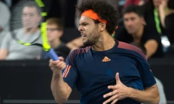 Jo-Wilfried Tsonga face à l'Australien Nick Kyrgios en demi-finales du tournoi de Marseille, le 25 février 2017