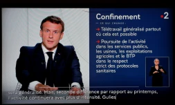 Le président français Emmanuel Macron annonce un reconfinement lors d'une allocution télévisé" le 28 octobre 2020
