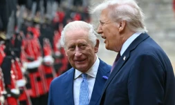 Le roi Charles III (à gauche) et le président américain Donald Trump à Windsor, le 17 septembre 2025