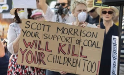 Manifestation contre le Premier ministre australien Scott Morrison, le 19 décembre 2019 à Sydney