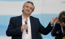 Le candidat péroniste de centre-gauche Alberto Fernandez lors d'un meeting de campagne à Buenos Aires le 24 octobre 2019