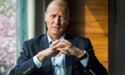 Le patron d'Airbus Tom Enders lors d'une interview accordée à l'AFP à Amsterdam, le 12 avril 2017