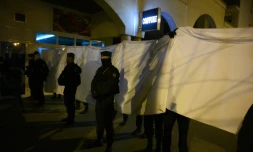 Reconstitution du meurtre d'Arthur Noyer en présence du suspect Nordahl Lelandais, dans une rue de Chambéry au début du 21 mars 2019