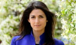 Virginia Raggi, la candidate de Five Star Movement (M5S) pour la mairie de Rome, le 19 mai 2016 pendant une interview