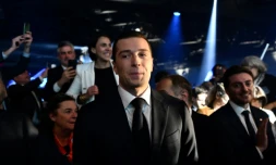 La tĂȘte de liste du Rassemblement national Jordan Bardella lors du lancement de sa campagne des Ă©lections europĂ©ennes de juin, Ă Marseille, le 3 mars 2024